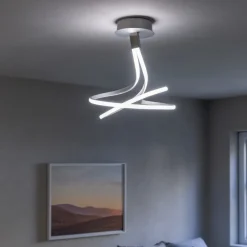 Plafoniere Moderne-Selezionato da Mazzolaluce Plafoniera led design per cucina moderna grigio cromo