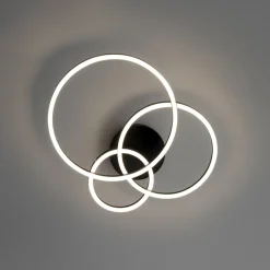 Plafoniere Moderne-Ideal Lux Plafoniera led frame pl cerchio 3000k cerchi neri