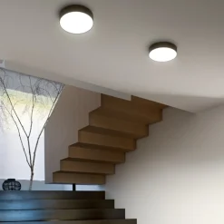 Plafoniere Moderne-Gea Luce Plafoniera led cloe nero 20w 3000k rotonda