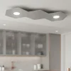 Plafoniere Moderne-Top Light Plafoniera led hexagon toplight 2 luci con piasta in metallo grigio da ingresso