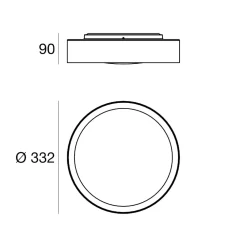 Plafoniere Moderne-Linea Light Plafoniera led 3000k bianco rame crew 2