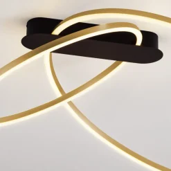 Plafoniere Moderne-Selezionato da Mazzolaluce Plafoniera led 3000k design cerchi nero oro
