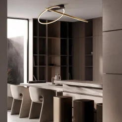 Plafoniere Moderne-Selezionato da Mazzolaluce Plafoniera led 3000k design cerchi nero oro