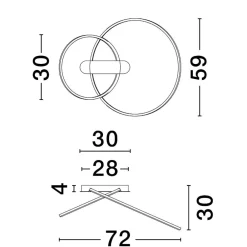 Plafoniere Moderne-Selezionato da Mazzolaluce Plafoniera led 3000k design cerchi nero oro