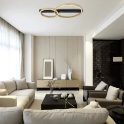 Plafoniere Moderne-Selezionato da Mazzolaluce Plafoniera led 3000k di colore nero e oro