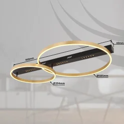 Plafoniere Moderne-Selezionato da Mazzolaluce Plafoniera led 3000k di colore nero e oro