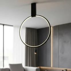 Plafoniere Moderne-Selezionato da Mazzolaluce Plafoniera led 3000k dimmerabile cerchio nero orientabile moderna