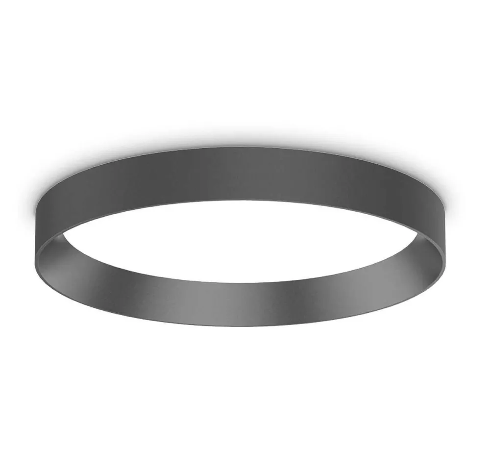 Plafoniere Moderne-Ideal Lux Plafoniera led 4000k fly pl d45 nera tonda