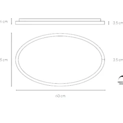 Plafoniere Moderne-Vivida International Plafoniera led 3000k 4000k dimmerabile ovale vivida lifering-o