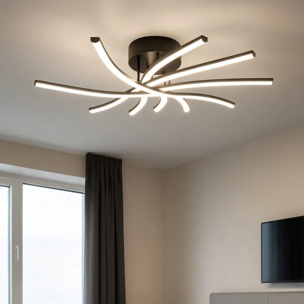 Plafoniere Moderne-Top Light Plafoniera led 3000k-4000k nera toplight tornado
