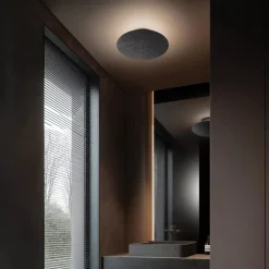 Plafoniere Moderne-Linea Light Plafoniera led 3000k gemini nera tonda