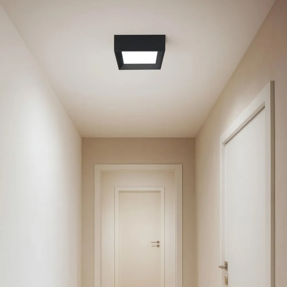Plafoniere Moderne-Linea Light Plafoniera led 3000k nera tara mini