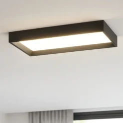 Plafoniere Moderne-Linea Light Plafoniera led 3000k nera rettangolare tara