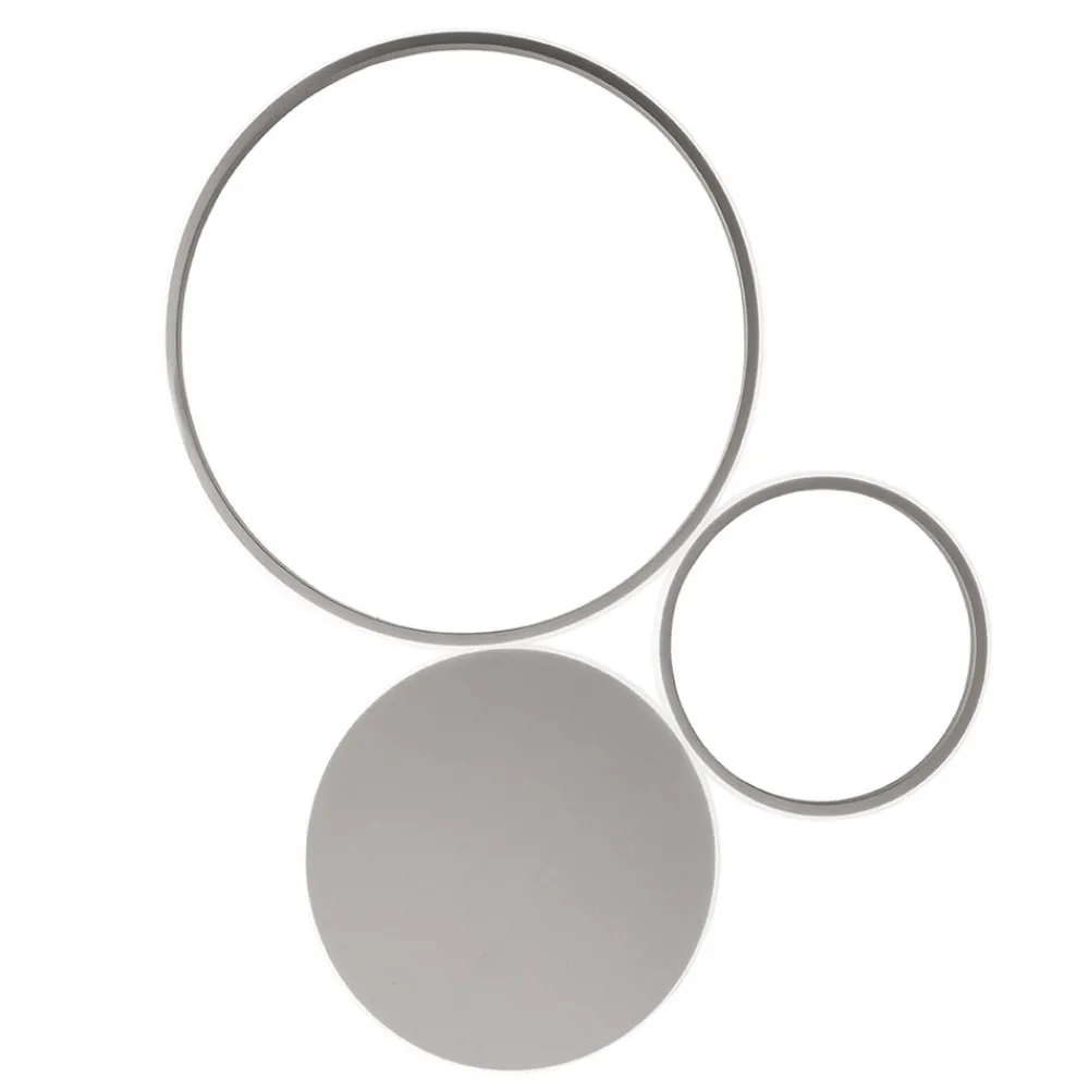 Plafoniere Moderne-Ondaluce Plafoniera led 3000k pl pois silver pc design