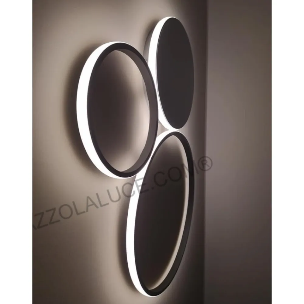 Plafoniere Moderne-Ondaluce Plafoniera led 3000k pl pois silver pc design