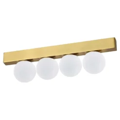 Plafoniere Moderne-Ideal Lux Plafoniera led 3000k ping pong pl4 ottone 4 sfere