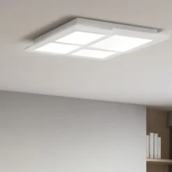 Plafoniere Moderne-Ondaluce Plafoniera led 3000k quadrata moderna bianco pl gr passpartou