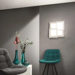 Plafoniere Moderne-Ondaluce Plafoniera led 3000k quadrata moderna bianco pl gr passpartou