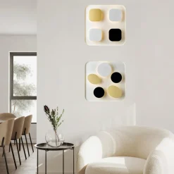 Plafoniere Moderne-Selezionato da Mazzolaluce Plafoniera led 4000k quadrata oro nero bianco