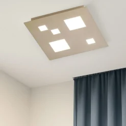 Plafoniere Moderne-IsyLuce Plafoniera led 3000k sabbia quadrata moderna