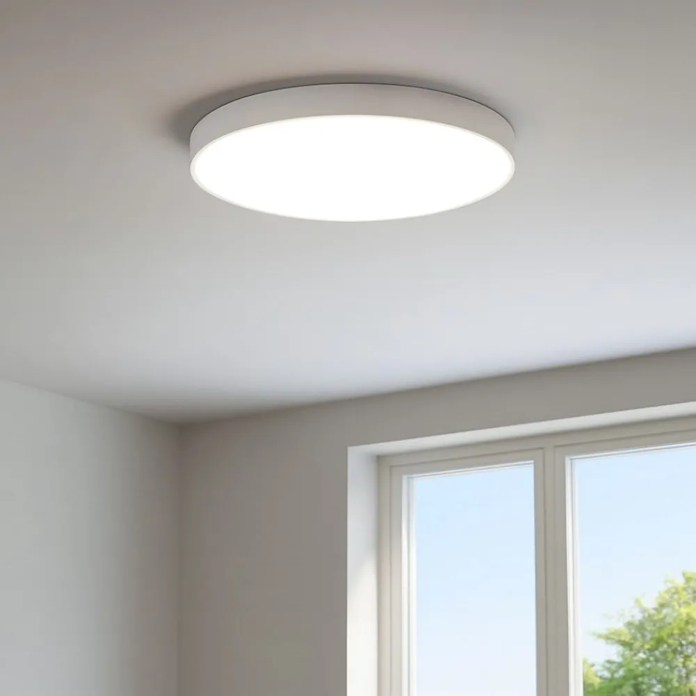 Plafoniere Moderne-Selezionato da Mazzolaluce Plafoniera led 4000k tonda bianco opaco moderna