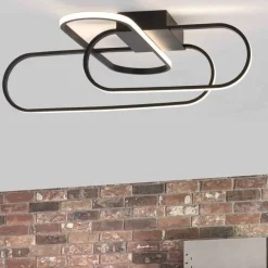 Plafoniere Moderne-Selezionato da Mazzolaluce Plafoniera led 3000k 38w nera design moderna per cucina