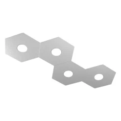 Plafoniere Moderne-Top Light Plafoniera led 4 luci hexagon design toplight metallo grigio