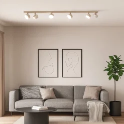 Plafoniere Moderne-Top Light Plafoniera led 6 luci orientabili sabbia toplight