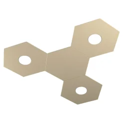 Plafoniere Moderne-Top Light Plafoniera led moderna componibile 3 luci + 1 piastra metallo sabbia