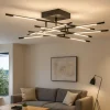 Plafoniere Moderne-Selezionato da Mazzolaluce Plafoniera led moderna nera design 3000k per soggiorno