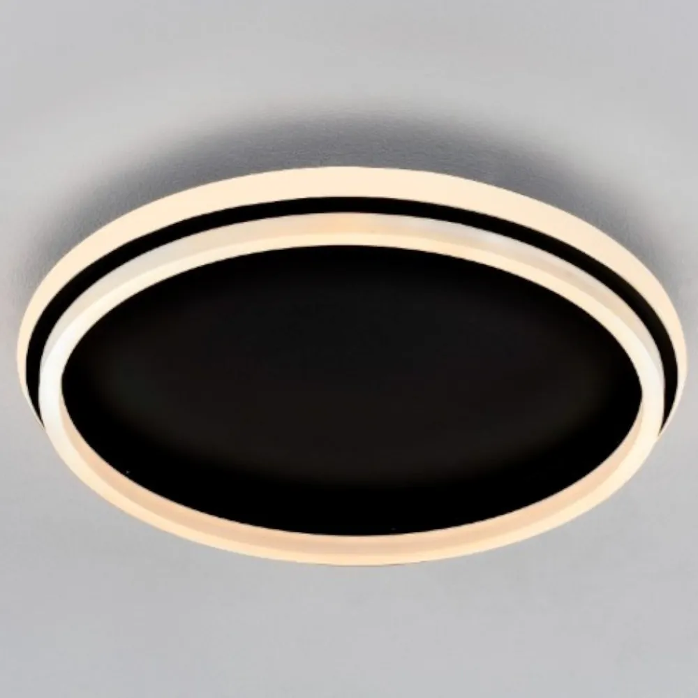 Plafoniere Moderne-Selezionato da Mazzolaluce Plafoniera led moderna nera 40w 3000k rotonda per soggiorno