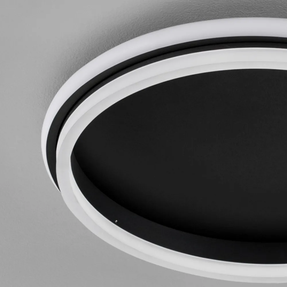 Plafoniere Moderne-Selezionato da Mazzolaluce Plafoniera led moderna nera 40w 3000k rotonda per soggiorno
