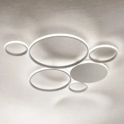 Plafoniere Moderne-Ondaluce Plafoniera led moderna 68w 3000k pl pois silver gr