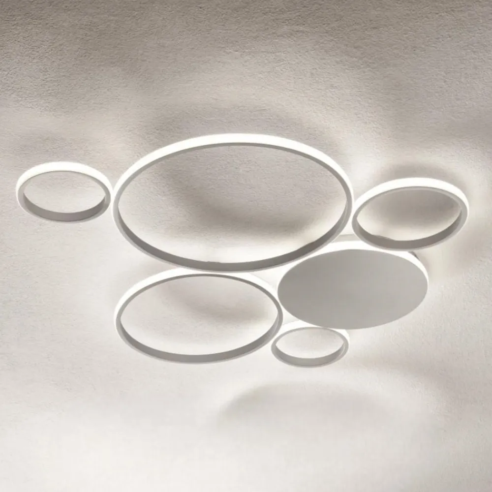 Plafoniere Moderne-Ondaluce Plafoniera led moderna 68w 3000k pl pois silver gr