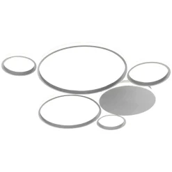 Plafoniere Moderne-Ondaluce Plafoniera led moderna 68w 3000k pl pois silver gr
