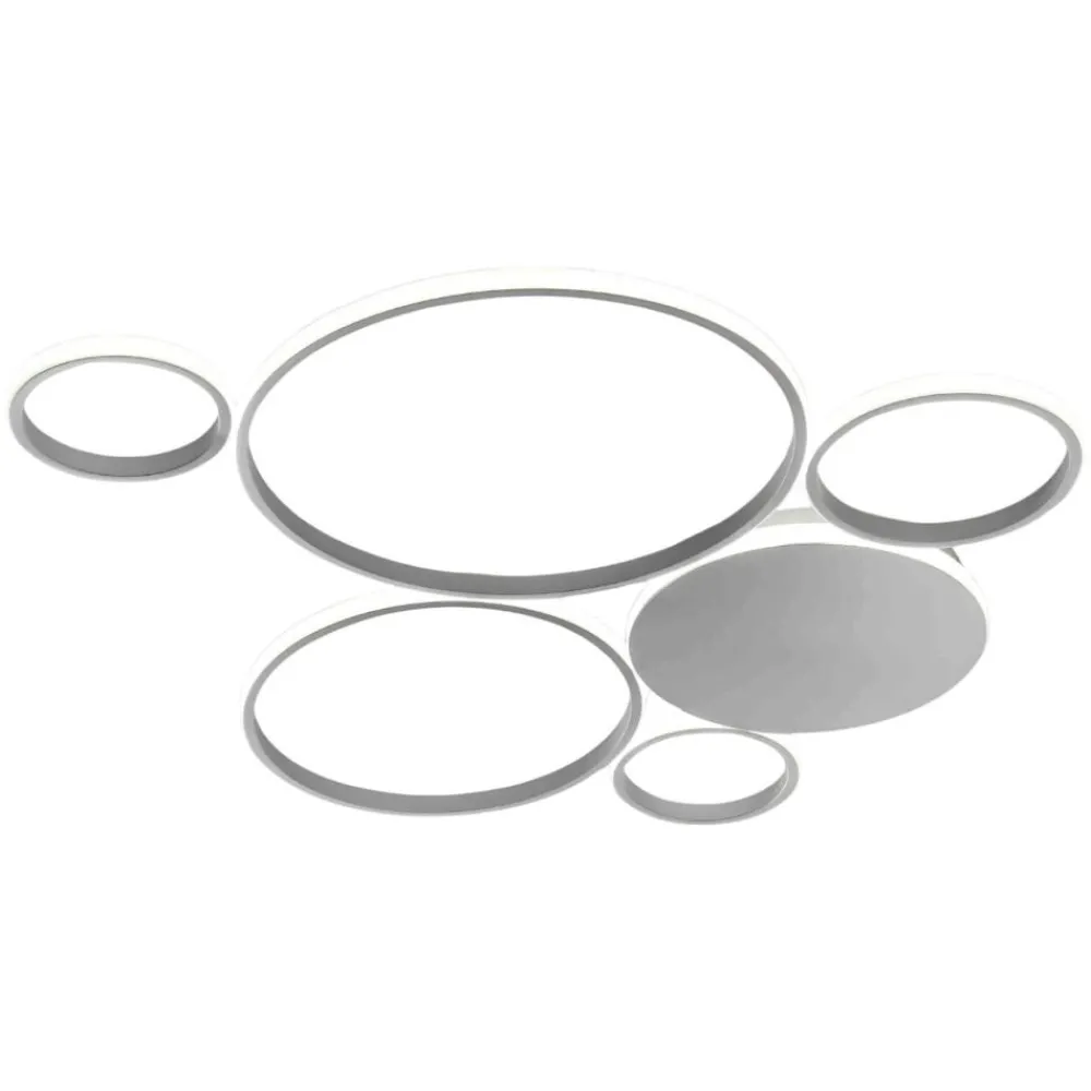 Plafoniere Moderne-Ondaluce Plafoniera led moderna 68w 3000k pl pois silver gr