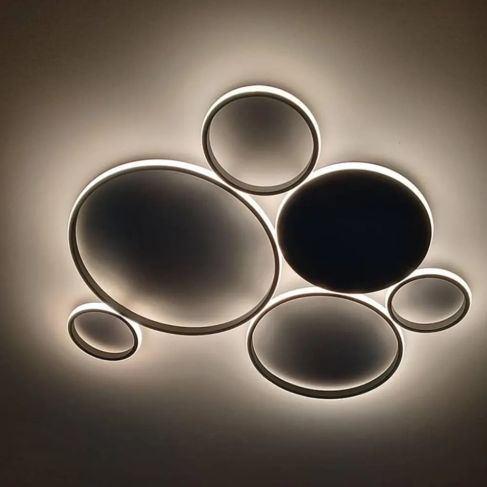 Plafoniere Moderne-Ondaluce Plafoniera led moderna 68w 3000k pl pois silver gr