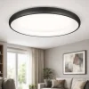 Plafoniere Moderne-Selezionato da Mazzolaluce Plafoniera led nera 75cm tonda moderna design anello per soggiorno