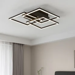 Plafoniere Moderne-Selezionato da Mazzolaluce Plafoniera led nera per soggiorno dimmerabile con telecomando