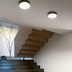 Plafoniere Moderne-Gea Luce Plafoniera led nera 20w 4000k rotonda per interni