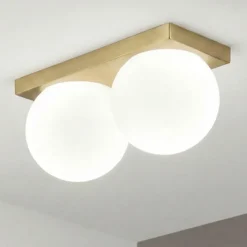 Plafoniere Moderne-Perenz Illuminazione Plafoniera led oro ottone brunito sfere di vetro dot perenz