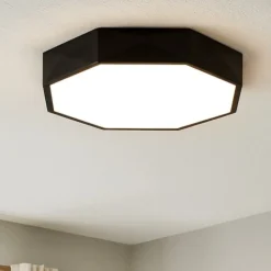 Plafoniere Moderne-Selezionato da Mazzolaluce Plafoniera led ottagonale nera design per cucina moderna