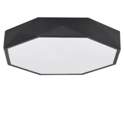 Plafoniere Moderne-Selezionato da Mazzolaluce Plafoniera led ottagonale nera design per cucina moderna