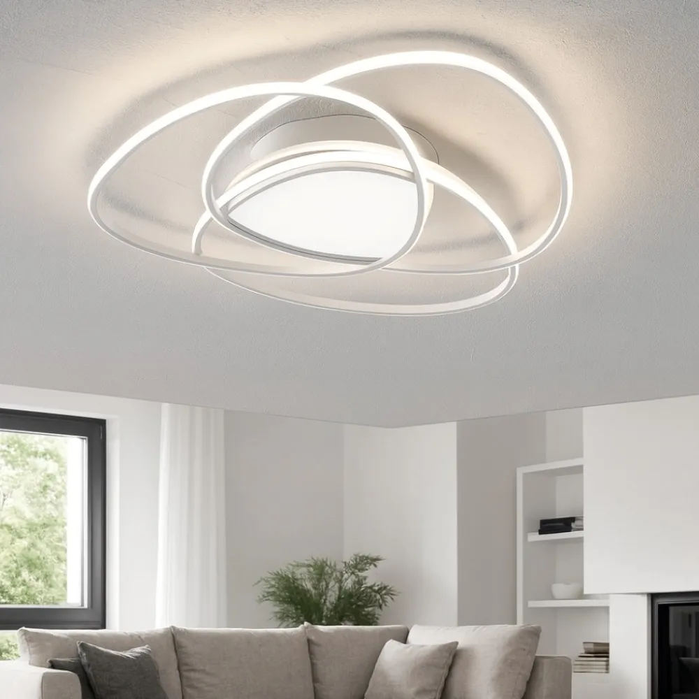 Plafoniere Moderne-Ondaluce Plafoniera led rose gr silver 4000k design moderna