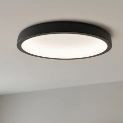 Plafoniere Moderne-Stilnovo Plafoniera led rotonda bianca e nera per soggiorno reflexio