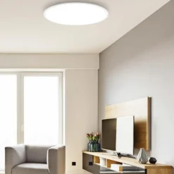 Plafoniere Moderne-Eglo Plafoniera led rotonda dimmerabile 28w 4000k bianca sarsina