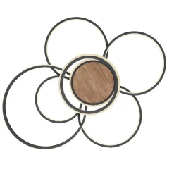 Plafoniere Moderne-Selezionato da Mazzolaluce Plafoniera led 60w antracite legno 2700k a 6000k con telecomando
