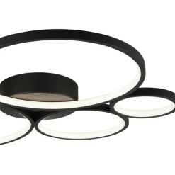 Plafoniere Moderne-Selezionato da Mazzolaluce Plafoniera led 49w cerchi nera 3000k dimmerabile