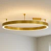 Plafoniere Moderne-Selezionato da Mazzolaluce Plafoniera led 60w cerchio oro 100cm 3000k dimmerabile