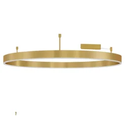 Plafoniere Moderne-Selezionato da Mazzolaluce Plafoniera led 60w cerchio oro 100cm 3000k dimmerabile